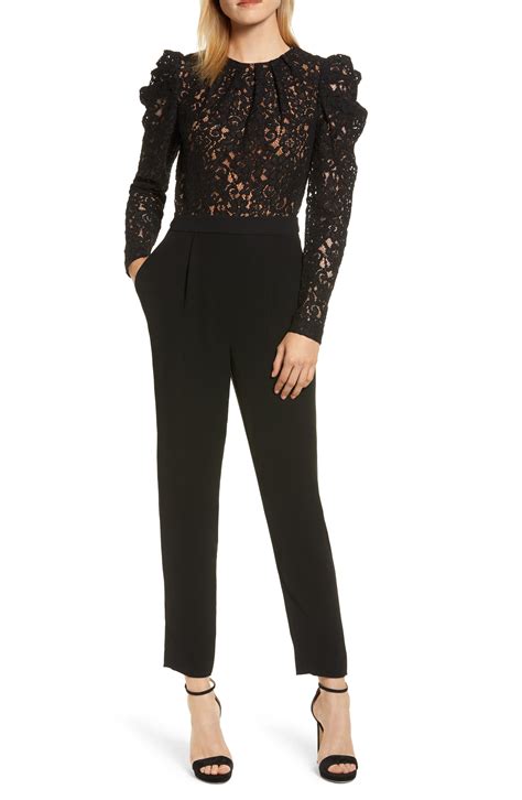 michael kors black lace jumpsuit